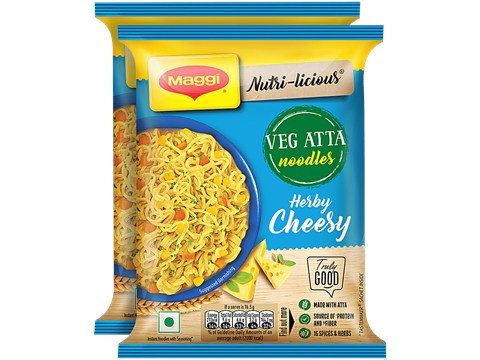 Maggi Nutri-licious Herby Cheesy Veg Atta Noodles, 76.5 g