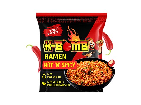 Too Yumm! K-Bomb Ramen Hot N Spicy Instant Noodles, 79 g