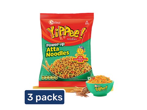 Sunfeast Yippee Power Up Atta Noodles, 3 x 70 g