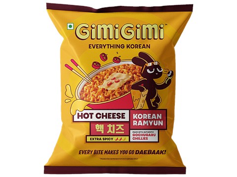 GimiGimi Hot Cheese Extra Spicy Korean Ramyun, 140 g