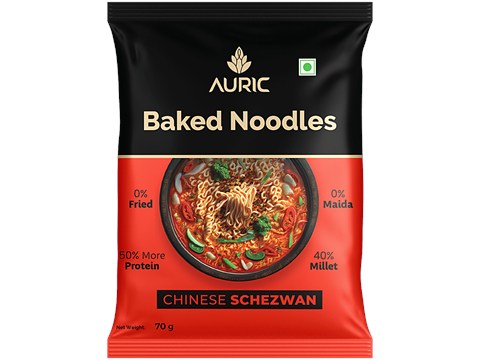 Auric Baked Noodles - Zero Oil, No Maida, Chinese Schezwan, 70 g