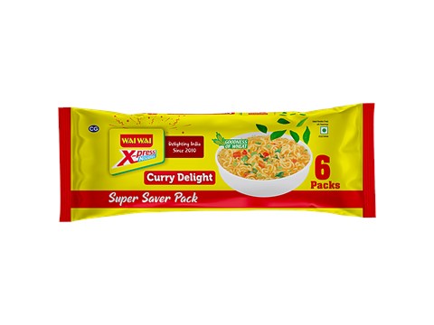 Wai Wai X-Press Noodles - Curry Delight, Goodness Of Wheat & Calcium, No Cholesterol, 330 g