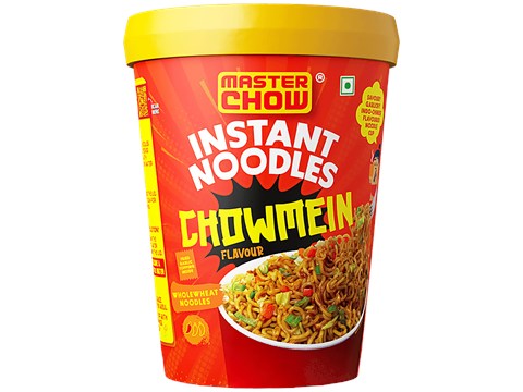 MasterChow Instant Cup Noodles - Chowmein Flavour, Wholewheat, Fried Garlic Topping, 100 g