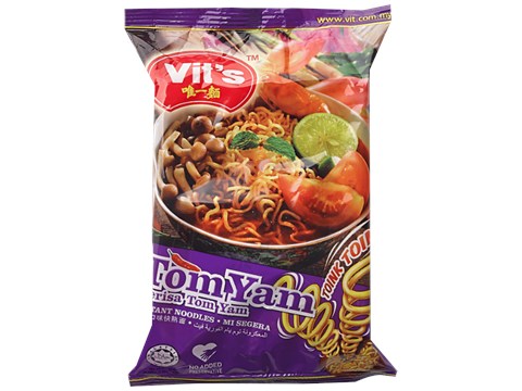 Vits Instant Noodles - Tom Yam Flavour, No Added Preservatives, 78 g