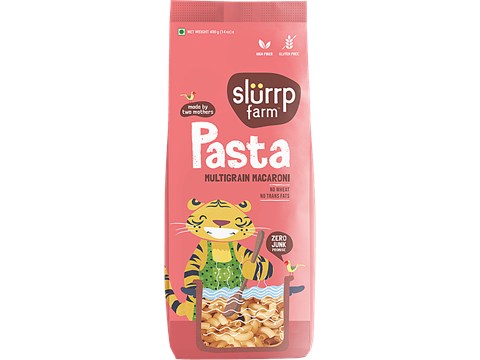 Slurrp Farm Macaroni Pasta -  Vegan, No Maida, Gluten Free & Multigrain, Healthy, Fibre Rich, 400 g