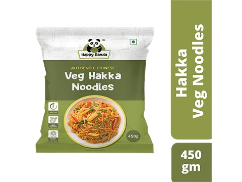 HAPPY PANDA Veg Hakka Noodles - Authentic Chinese, Hygienic & Non Sticky, 450 g