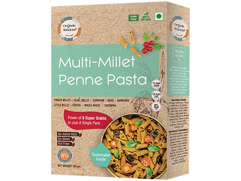 Organic Wisdom  Multi-millet Penne Pasta, 180 g