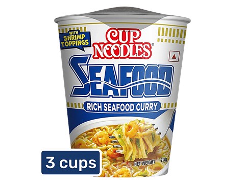 Nissin Cup Noodles - Rich Seafood Curry, 3x70 g