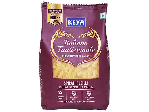Keya Spirali Fusilli Wheat Semolina Pasta - Rich In Protein, Cholesterol Free, 1 kg
