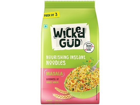 WickedGud Masala Noodles - Goodness Of Oats, Lentils & Brown Rice, Rich In Fibre, Protein, 207 g