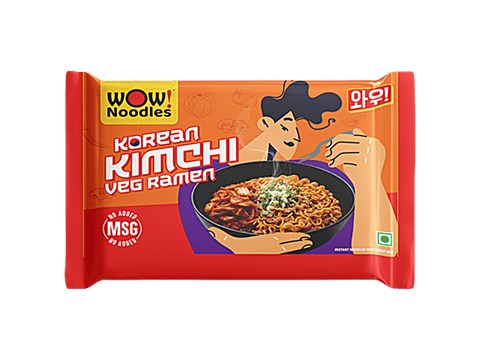 Wow! Noodles Korean Kimchi Veg Ramen, 72 g