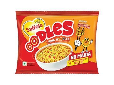 Saffola Oodles Instant Noodles - No Maida, Yummy, Masala Flavour, 53 g