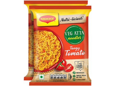 Maggi Nutri-licious Tangy Tomato Veg Atta Noodles, 73.5 g