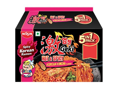 Nissin Geki Hot & Spicy Korean Kimchi Flavour Instant Noodles, 400 g