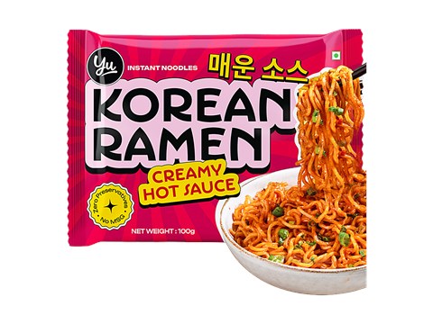Yu Creamy Hot Sauce Korean Ramen Instant Noodles, 100 g