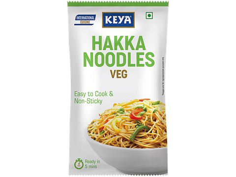 Keya Hakka Noodle Veg - Refined Wheat Flour, Easy To Cook & Non Sticky, Veg, 150 g