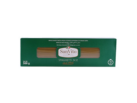 San Vito Spaghetti Pasta - Whole Wheat, N.12, 500 g