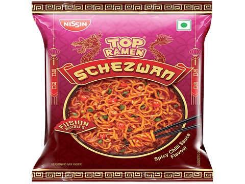 Nissin Top Ramen Fusion Instant Schezwan Noodles - Spicy Chilli Sauce Flavour, 70 g