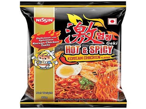 Nissin Geki - Hot & Spicy Korean Chicken Flavoured Ramen Instant Noodles, 80 g