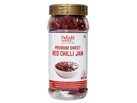 Delight Foods Sweet Red Chilli Jam/Chutney - No Garlic/Onion, 300 g