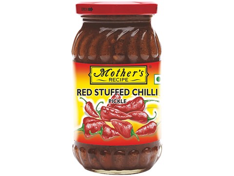 Mother's Recipe Pickle - Red Stuffed Chilli, 400 g