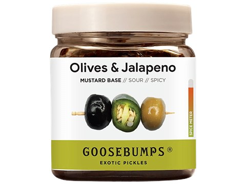 Goosebumps Olive & Jalapeno Exotic Pickle - Mustard Base, Sour & Spicy, 250 g
