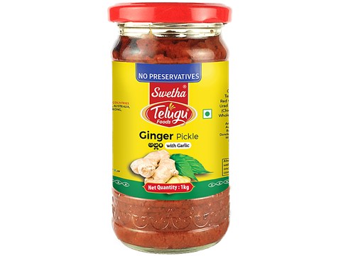 Swetha Telugu foods Ginger Pickle, 1 kg