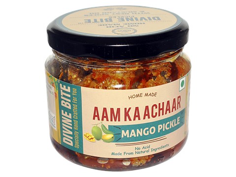 Divine Bite Mango Pickle/Aam Ka Achaar - Home Made, 300 g