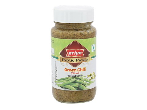 Priya Pickle - Green Chilli Sliced Without Garlic, 300 g