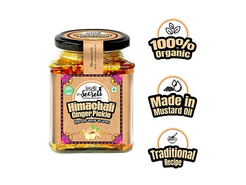 indiSecrets Organic Himachali Ginger Pickle - Homestyle, 250 g