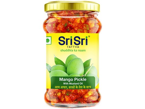 Sri Sri Tattva Mango Pickle Mustard Oil - Rich Source Of Antioxidants & Nutrients, 300 g