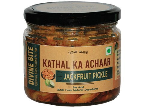 Divine Bite Jack Fruit Pickle - Kathal Ka Achaar, Home Made With Natural Ingredients, 300 g