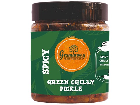 Graminway Spicy Green Chilli Pickle -  Improves Digestion, Rich In Dietary Fibre, 200 g