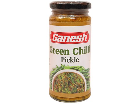 Ganesh Sharbat Green Chilli Pickle - Homemade Taste & Flavour, Accompaniment To Meals, 250 g