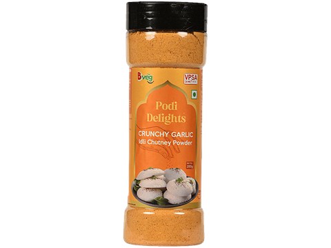 Bveg Podi Delights Crunchy Garlic Idli Chutney Powder, 200 g