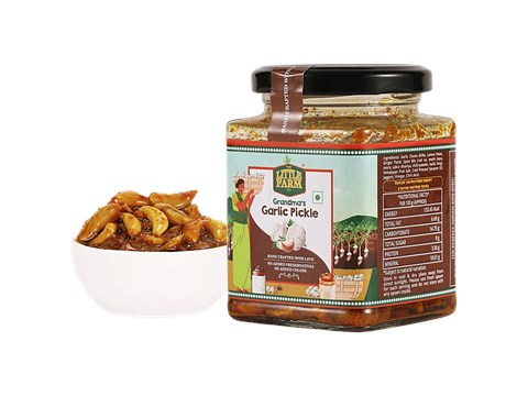 The Little Farm Co Grandma's Garlic Pickle - Authentic Flavour & Taste, 250 g