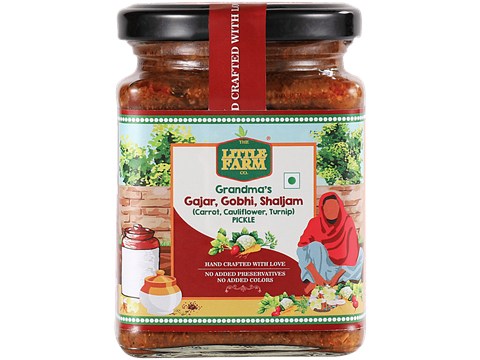 The Little Farm Co Grandma's Gobhi Gajar Shalgum Pickle - Authentic Flavour & Taste, 300 g