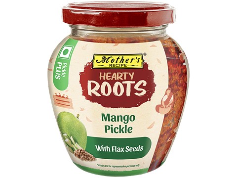 Mother's Recipe Hearty Roots Mango Pickle With Flax Seeds, 300 g