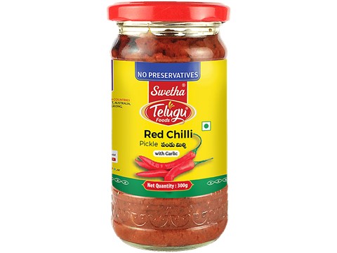 Swetha Telugu foods Pickle - Red Chilli, 300 g