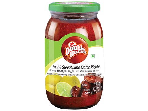 Double Horse Hot & Sweet Lime Dates Pickle, 400 g