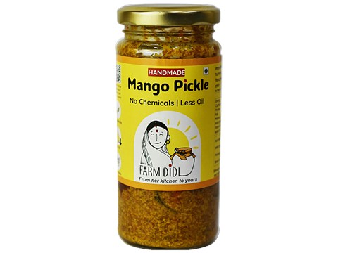 Farm Didi Mango Pickle/Aam Ka Achar - No Preservatives, Homemade, Organically Processed, 200 g