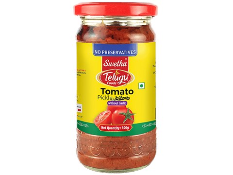 Swetha Telugu foods Tomato Pickle - Without Garlic, 300 g