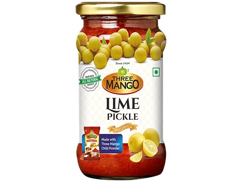 Three Mango Lime Pickle - With Garlic, 300 g