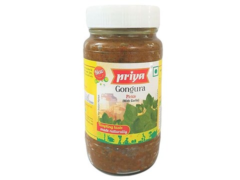 Priya Pickle - Gongura (With Garlic), 500 g