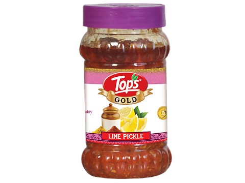 Tops Gold Lime Pickle - Tempting Flavour, Rich Aroma & Taste, 375 g