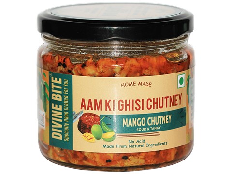 Divine Bite Mango Chutney/Aam Ki Ghisi Chutney - Home Made, 300 g