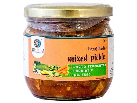 Dhatu Organics & Naturals Pickle - Mixed Veg, Oil Free, 250 g