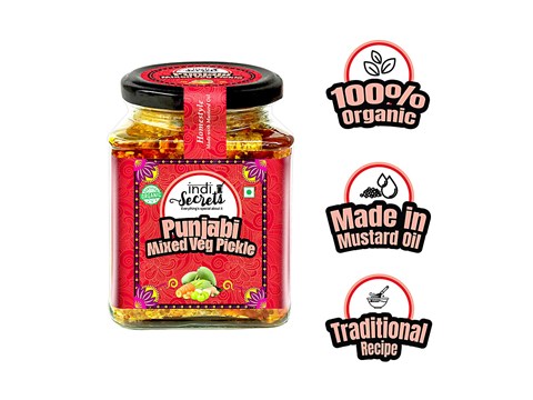 indiSecrets Organic Punjabi Mixed Veg Pickle - Homestyle, 250 g