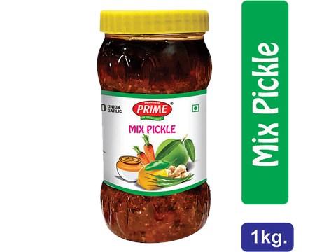 PRIME Mix Pickle - No Onion No Garlic, Flavourful, Intense Aroma, 1 kg