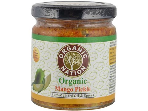 Organic Nation Pickle - Organic Mango, Pure Mustard Oil & Spices, 200 g